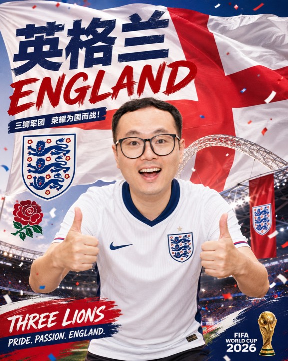 英格兰粉丝海报